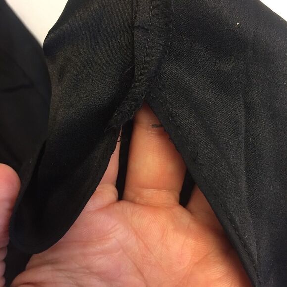 AMANDA UPRICHARD Sleeveless Silk Faux-Wrap Tulip Mini Dress Black XS - Picture 9 of 9